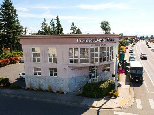 Exterior of Premier Dental Center in Ferndale, Washington.