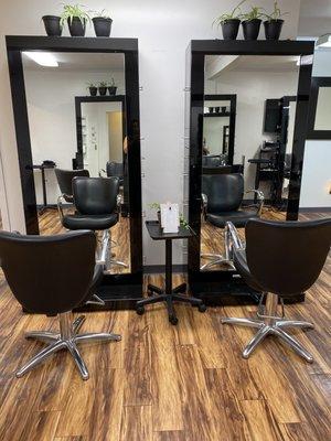 Beautiful new stations in our  remodeled, renewed, reinvented salon!