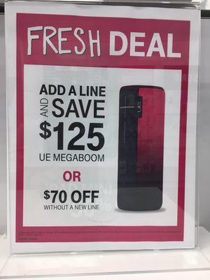 Awesome deal!!! Add a line and save $125 discount on UE MEGABOOM !!!