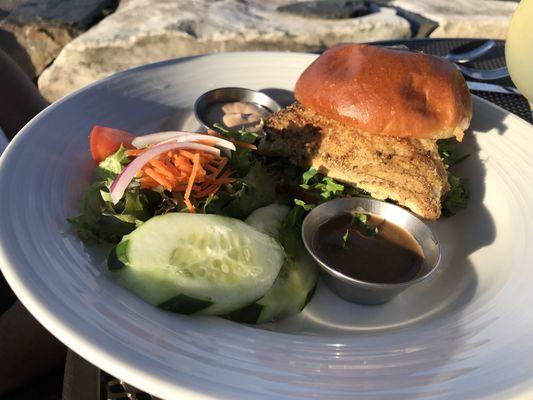 Fish Sandwich with Side Salad