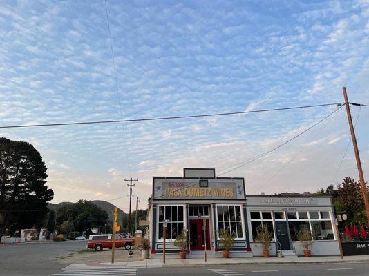 Front view of the building on a morning walk of Los Alamos