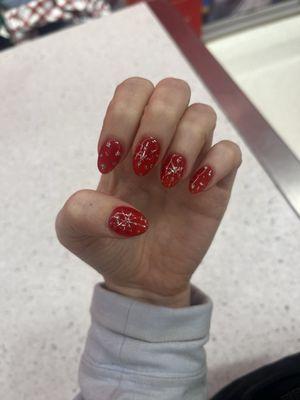 Rose did an awesome job on my Christmas nails!