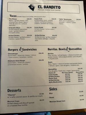 Menu 1/2