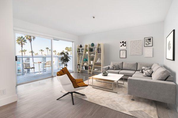 Ocean Club: One-Bedroom Living Room