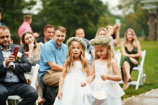 Flower girls wreaths and baskets