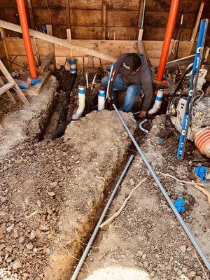 New underground plumbing by  Winston's Plumbing