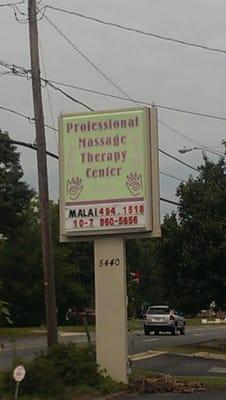 Sign in front of office on Yadkin Road.