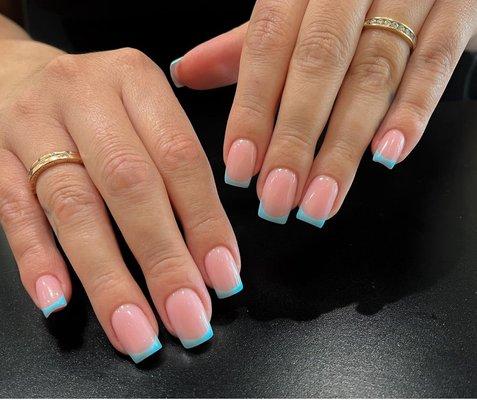 Russian hard gel manicure with French tip