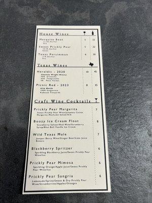 Drink Menu