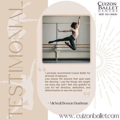 Testimonial for Cuizon Ballet Centre.