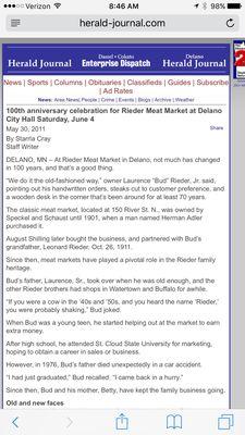 100th anniversary celebration http://www.herald-journal.com/archives/2011/stories/rieder-meats.html