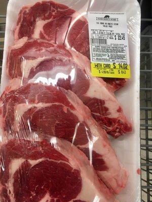 Bone in ribeye $4.99 lb!!!!