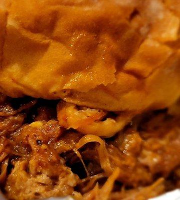 Juicy pulled pork sandwich could've fed two people!