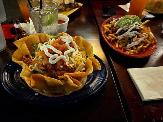 Taco salad with Asada