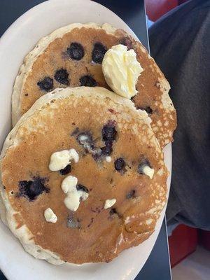 Short stack of blueberry pancakes