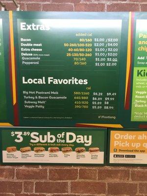 Want even MORE flavor to your sandwich?? Add on some more with our "extras" menu!