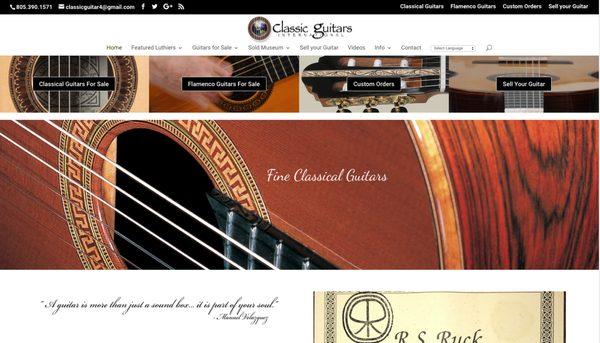 Website for Classic Guitars Intl. that increased conversions dramatically after launch by Channel Islands Design