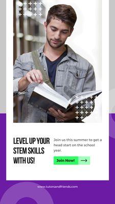 Level up your stem skills with our friendly and professional tutors!