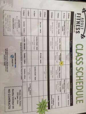 Schedule for fitness!