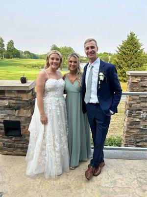 Bride, Groom and friend