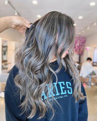 Ash blonde balayage