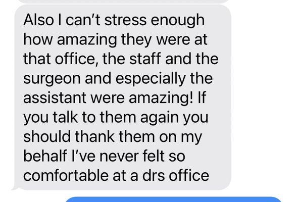 This is the text my 18 year old sent after her visit. How great is this?!