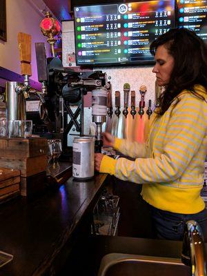 owner canning our take-away beers