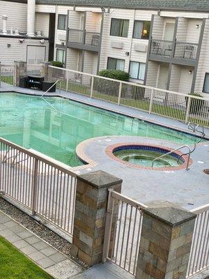 Filthy and abandoned pool, gross property