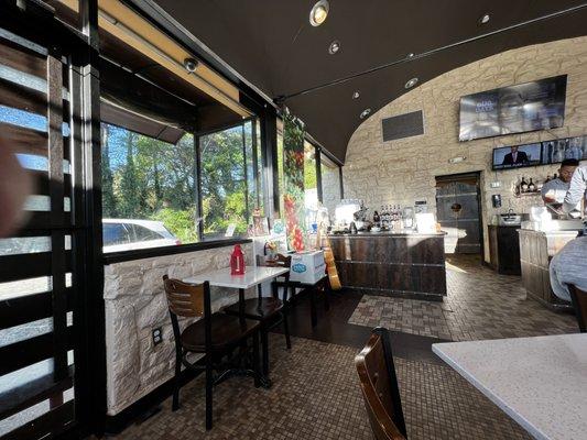 View of the inside dining area.