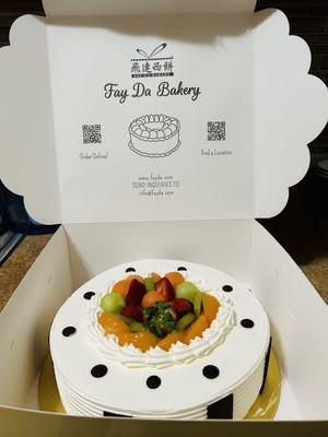 Fresh Fruit Cake $40. So delicious!