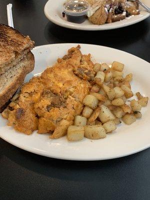 Meatball omelet who knew but this was delish and very different. I really enjoyed a little Italian with my omelet