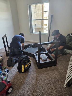 Assembling a corner desk