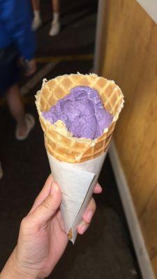 Ube ice cream kid scoop waffle cone