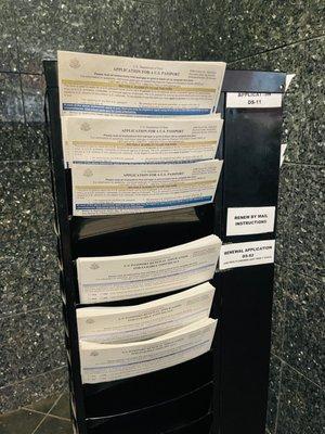 Paper applications available on site should you need one! You can also find them online on the Gov travel site. You can pre fill and print!