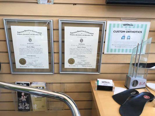 just some of the certificates held by the owners/staff.