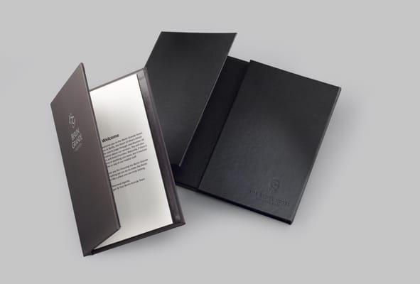 Custom menu covers and compendiums.