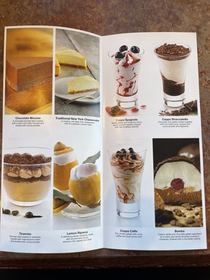 Dessert menu