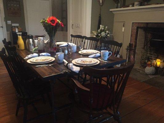 Table is set, just waiting for our guests to come downstairs.