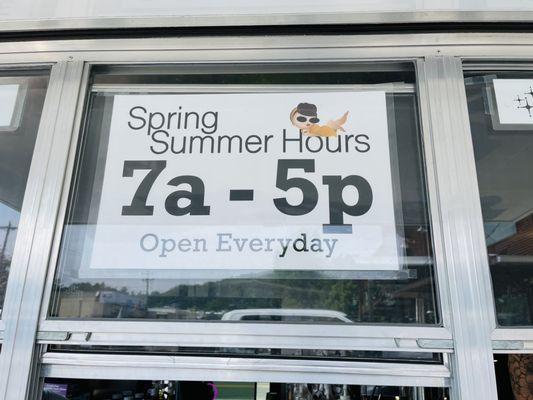 Spring Summe Hours (July 2021)