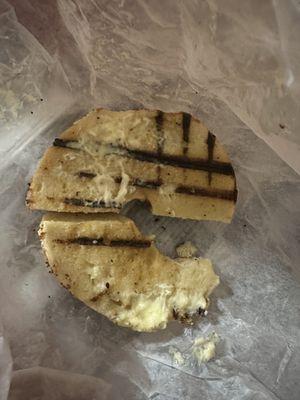 "Manually" toasted bagel with butter