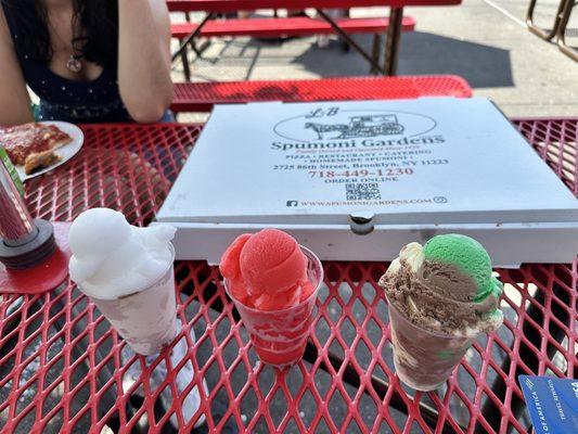 Italian ices and spumoni