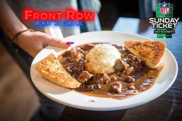 Stay warm this football season with great food and NFL Sunday Ticket at Front Row Bar & Grill - Beef 'n Brew.