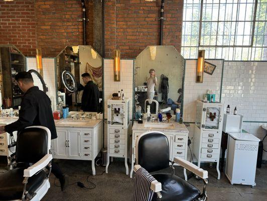 Interior design aesthetic - barber stations