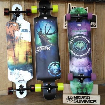 Never Summer longboards in stock.