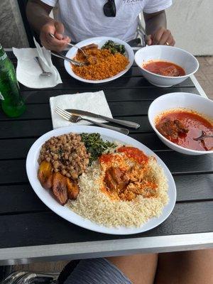 White Rice Plate Small Stew Jollof Rice Plate