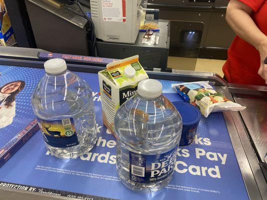 Water, Orange Juice, Peanuts, and Frozen Vegetables -- Saturday evening, 13 July 2024