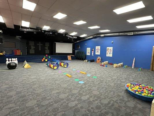 We have an indoor open area for children to play when the weather is too hot or cold.