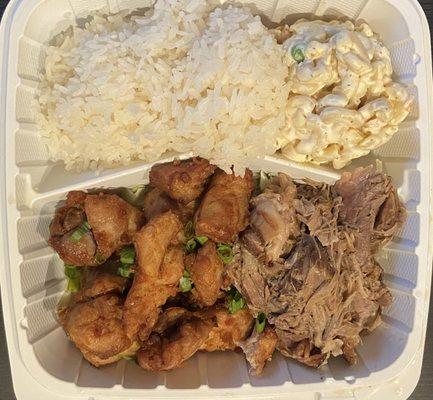 808 chicken and kalua pig plate.