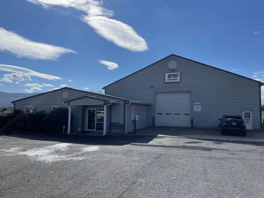 The front of our building. 
Office area with drop-off access.