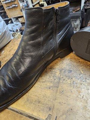 New zipper and restored boots.